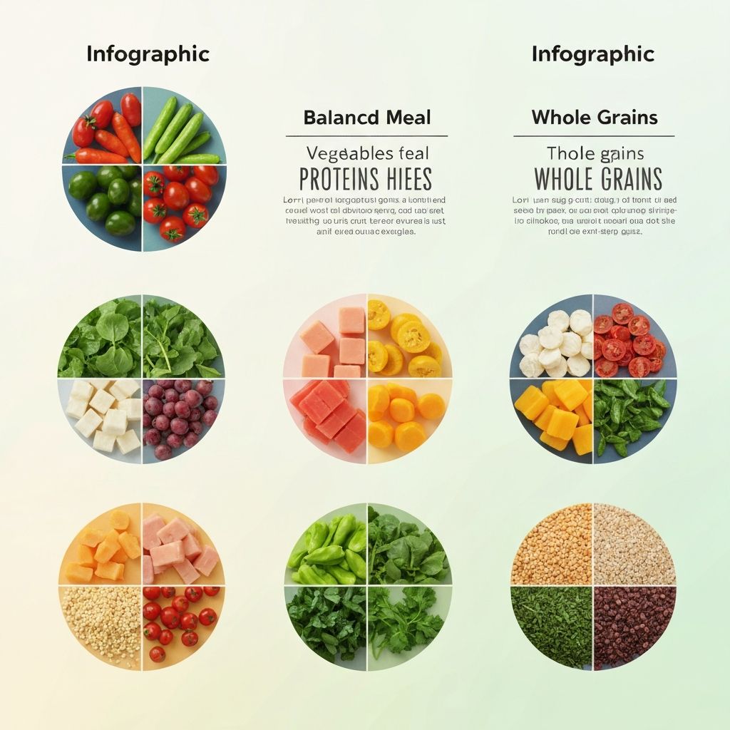 Balanced meal composition illustration